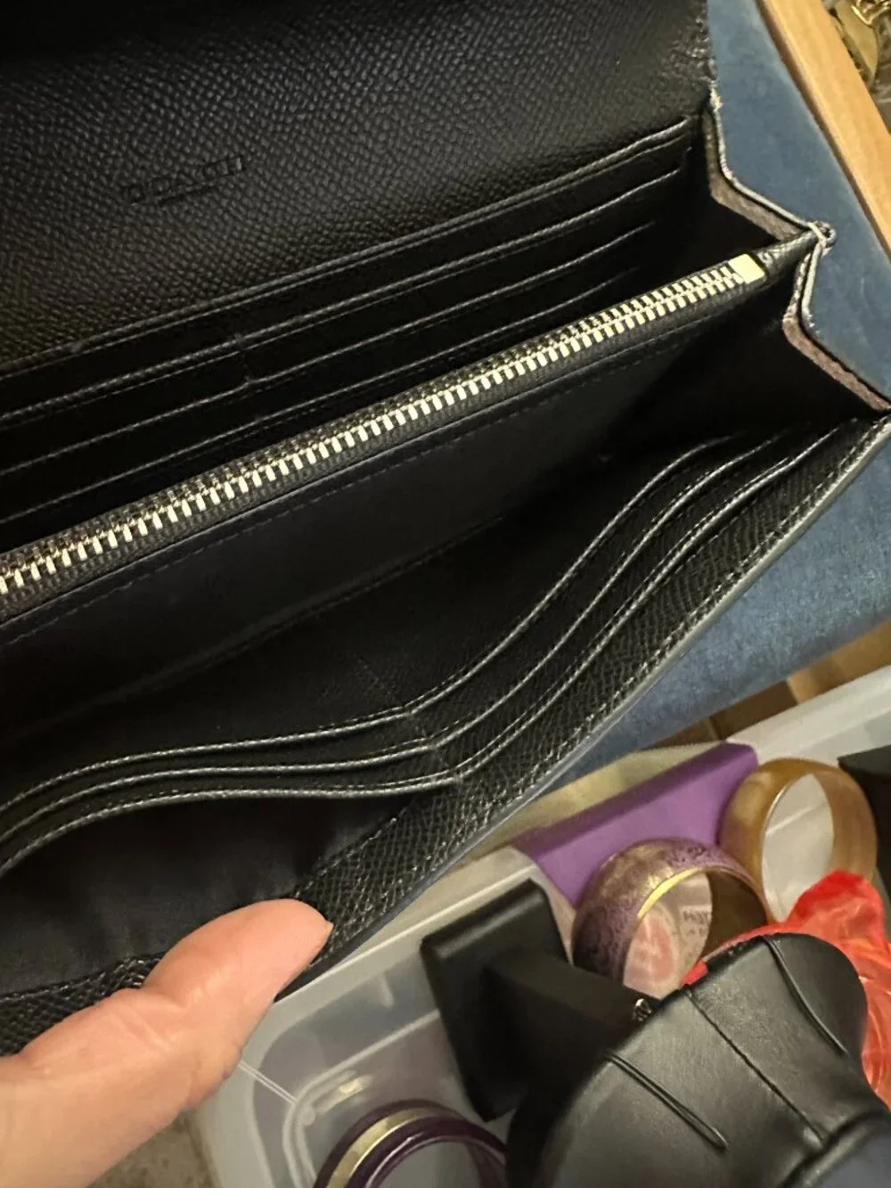 Coach Hawk Feathers Long Leather Wallet - Excellent!
